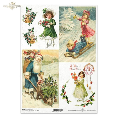 A Victorian Happy New Year Rice Paper by ITD Collection