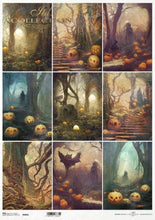 Load image into Gallery viewer, Halloween Jack O&#39; Lanterns Journaling Cards Rice Paper by ITD Collection