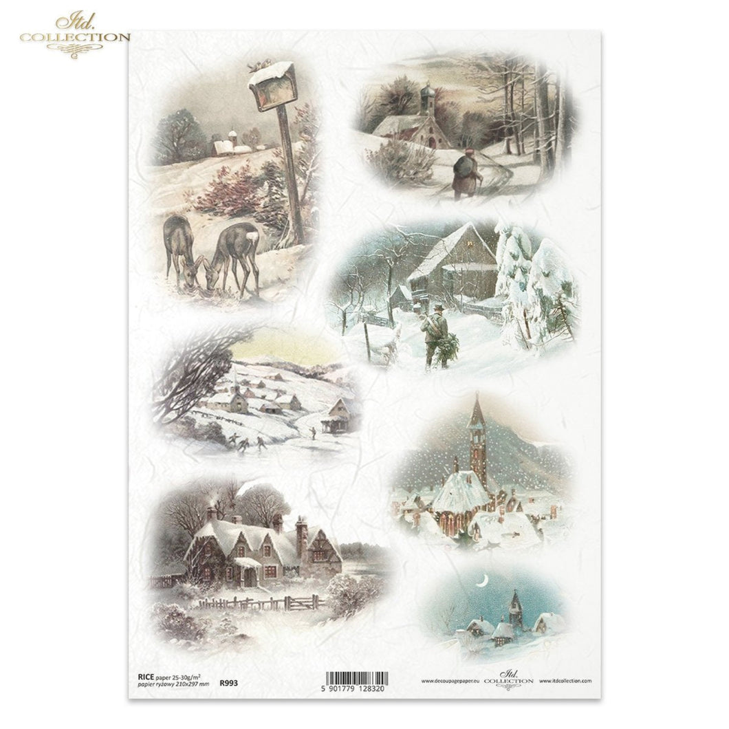 Vintage Winter Days Rice Paper by ITD Collection