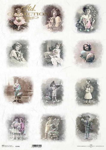 Vintage Easter Portraits Rice Paper by ITD Collection, R1038L, A3