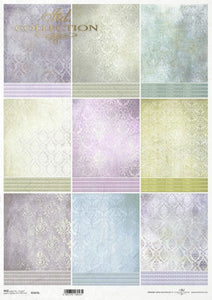 Damask Backgrounds 9 Pack Rice Paper by ITD Collection