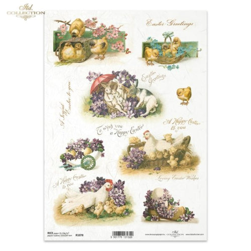 Easter Chicks and Bunnies Rice Paper by ITD Collection