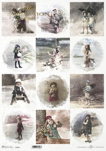 Vintage Winter Darlings Rice Paper by ITD Collection
