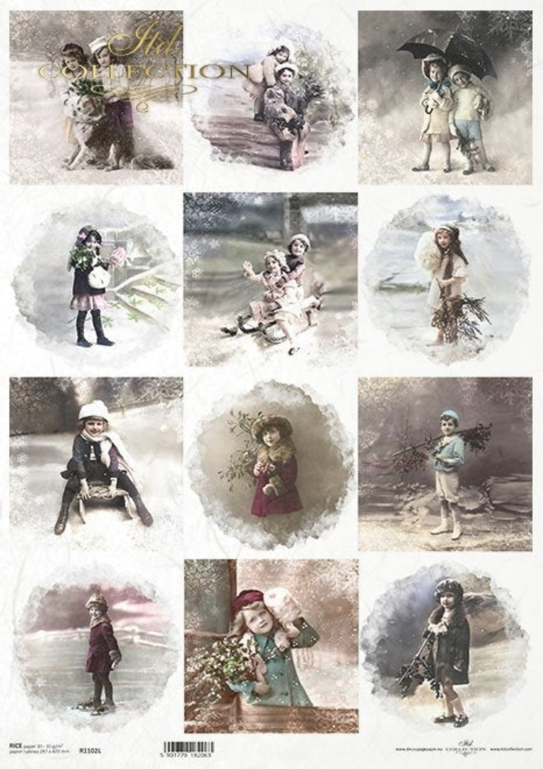 Vintage Winter Darlings Rice Paper by ITD Collection