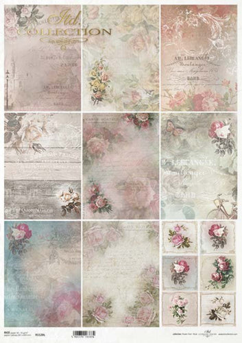 Queen's Rose Garden Rice Paper by ITD Collection, R1120L, A3