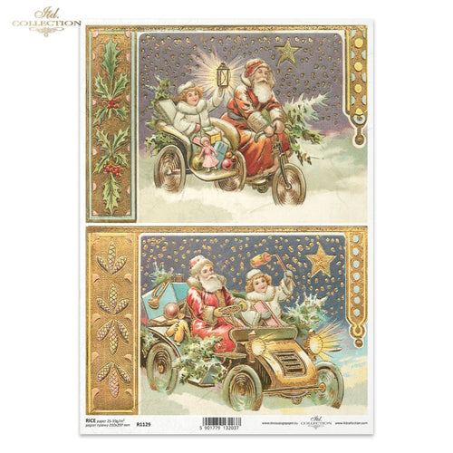Ride with Santa Tags Rice Paper by ITD Collection