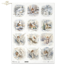 Load image into Gallery viewer, Snow Angels and Churches Minis Rice Paper by ITD Collection