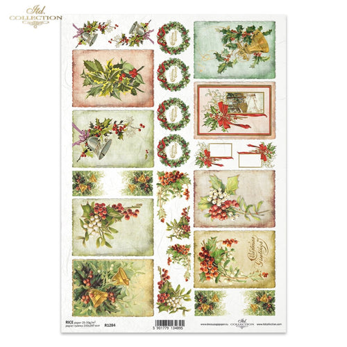 Victorian Christmas Tags Rice Paper by ITD Collection