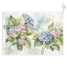 Load image into Gallery viewer, Blue and Pink Hydrangea Landscape Rice Paper by ITD Collection