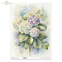 Load image into Gallery viewer, Blue and Pink Hydrangea Portrait Rice Paper by ITD Collection