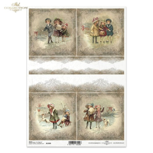 Victorian Joyful Christmas Rice Paper by ITD Collection