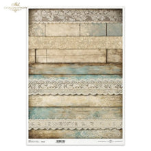 Load image into Gallery viewer, Shabby Lace and Wood Rice Paper by ITD Collection