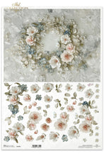 Load image into Gallery viewer, Divine Blush Roses Wreath Rice Paper by ITD Collection