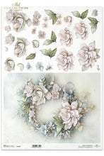 Load image into Gallery viewer, Divine Blush and Blue Flowers Rice Paper by ITD Collection