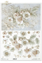 Load image into Gallery viewer, Divine Cream and Lace Florals Rice Paper by ITD Collection