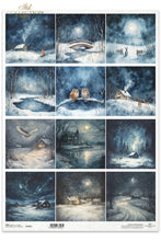Load image into Gallery viewer, Winter&#39;s Tale Snowy Night Rice Paper by ITD Collection