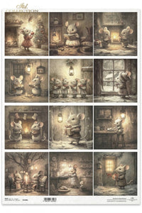 Winter's Tale Christmas Mouse Rice Paper by ITD Collection
