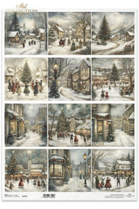 Winter's Tale Village Christmas Rice Paper by ITD Collection
