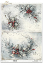 Load image into Gallery viewer, Winter&#39;s Tale Holly and Berries Rice Paper by ITD Collection