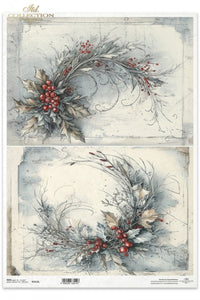Winter's Tale Holly Berry 2 Pack Rice Paper by ITD Collection