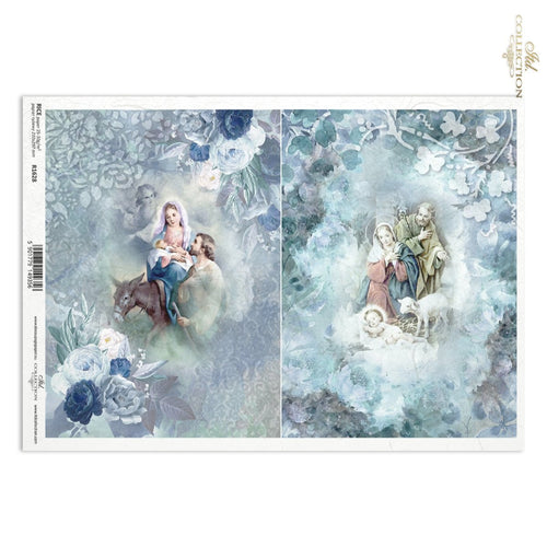 Christmas In Blue Holy Family 2 Pack Rice Paper by ITD Collection