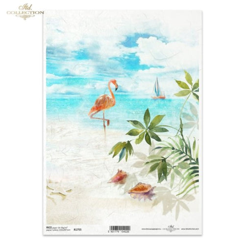 Tropical Dreams Flamingo Rice Paper by ITD Collection