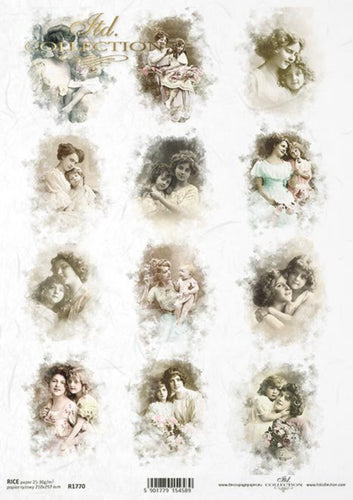 Victorian Mothers and Daughters Rice Paper by ITD Collection, R1770, A4