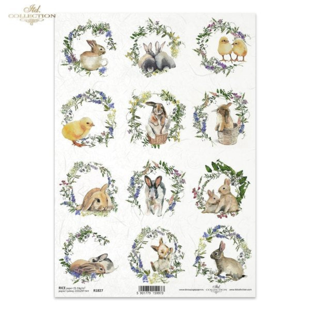 Botanical Bunny Minis Rice Paper by ITD Collection