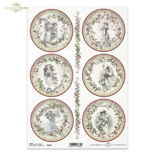 Victorian Christmas Ornaments Rice Paper by ITD Collection