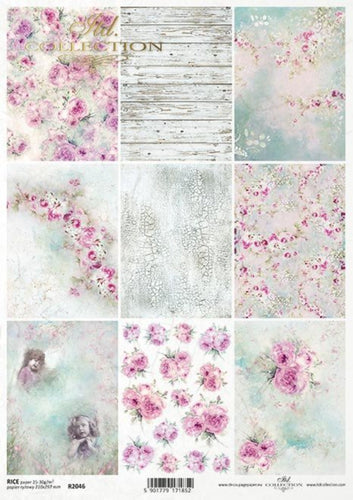Shabby Roses Minis Rice Paper by ITD Collection, R2046, A4