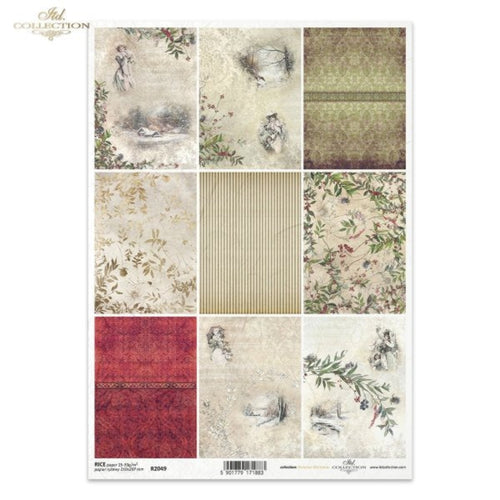 Victorian Christmas Mini Backgrounds Rice Paper by ITD Collection
