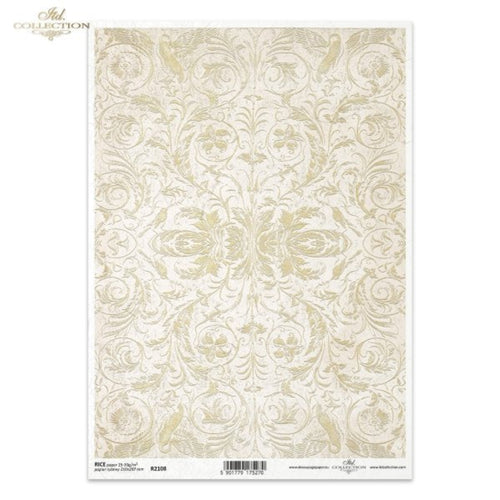 Cream Gold Wallpaper Rice Paper by ITD Collection