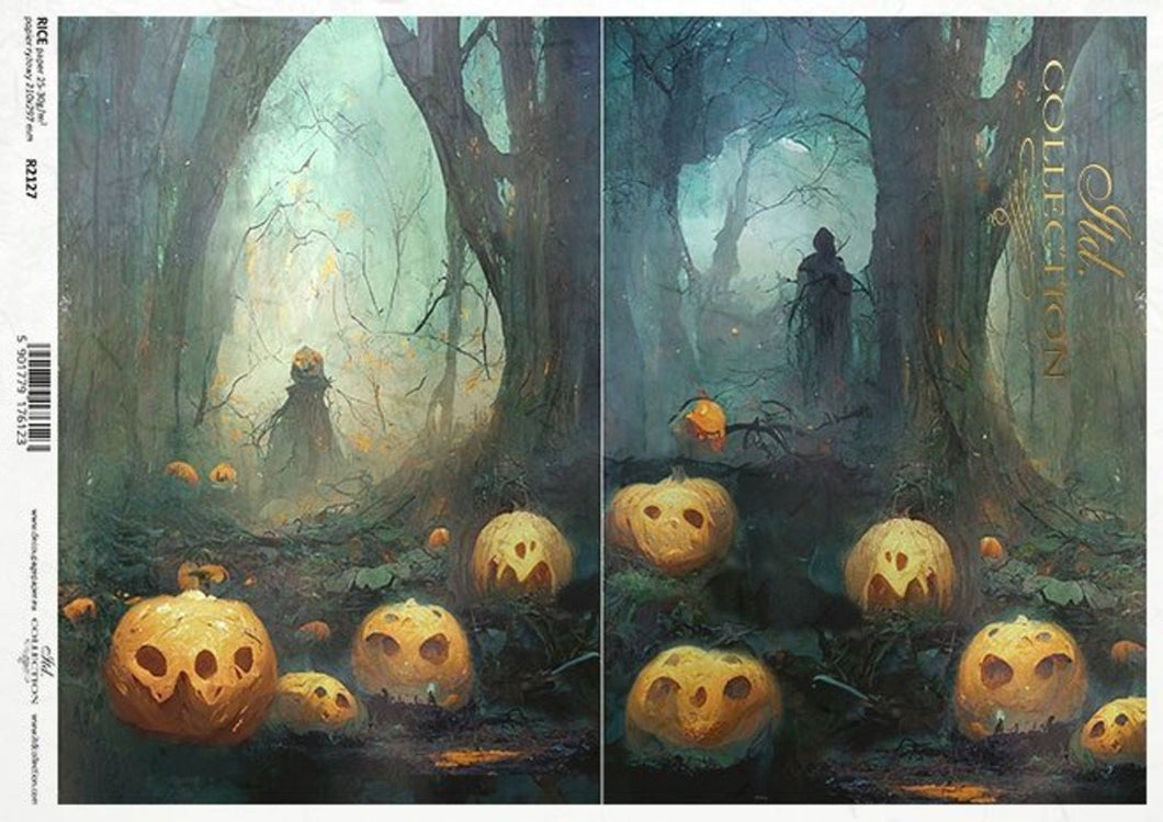 Spooky Jackolanterns Rice Paper by ITD Collection, R2127