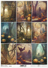Load image into Gallery viewer, Halloween Jackolanterns Journaling Cards Rice Paper by ITD Collection, R2143