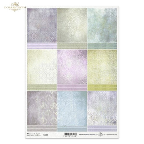 Damask Backgrounds 9 Pack Rice Paper by ITD Collection