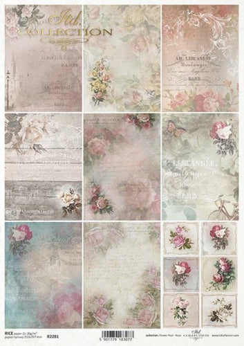 Queen's Rose Garden Rice Paper by ITD Collection, R2281, A4