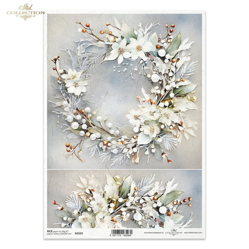 Winter Bouquet Petals and Pearls Rice Paper by ITD Collection