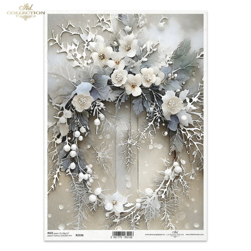 Winter Bouquet Winter Wreath Rice Paper by ITD Collection