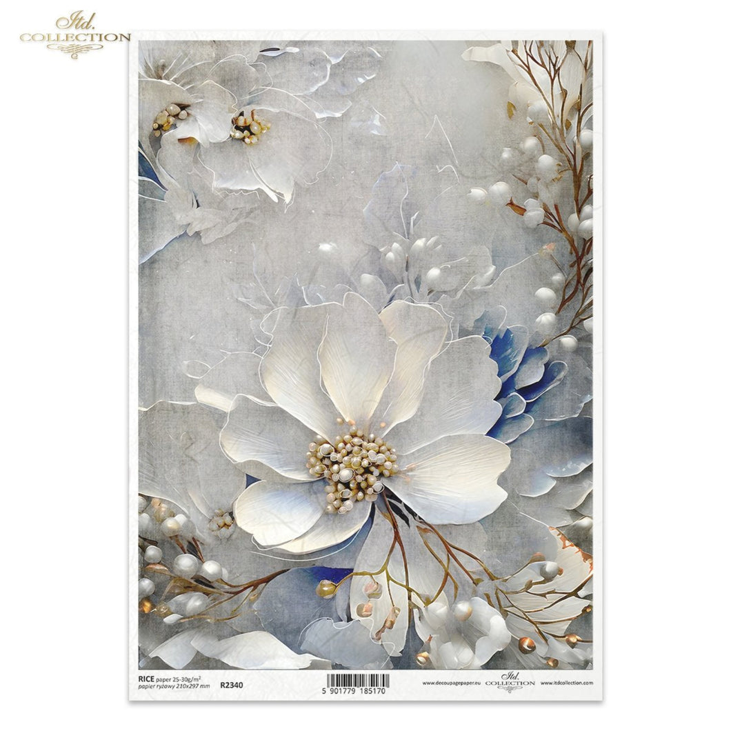 Winter Bouquet Winter's Blossoms Rice Paper by ITD Collection