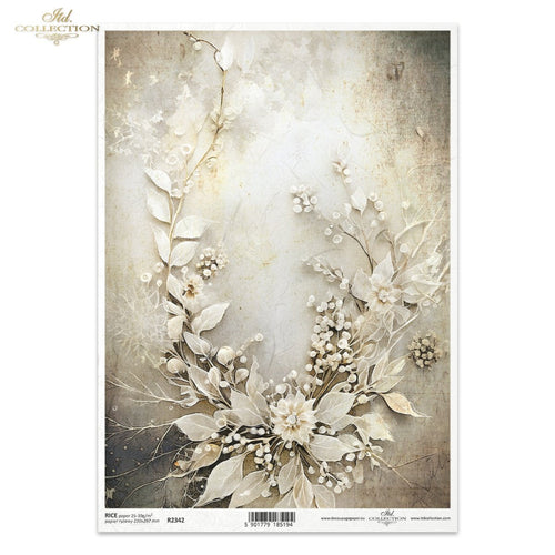 Winter Bouquet Vintage Blooms Spray Rice Paper by ITD Collection