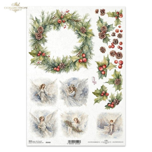 Heavenly Holly Angels Rice Paper by ITD Collection
