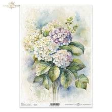 Load image into Gallery viewer, Blue and Pink Hydrangea Portrait Rice Paper by ITD Collection