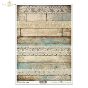 Shabby Lace and Wood Rice Paper by ITD Collection