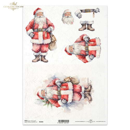 Father Christmas Santa 3D Effect Rice Paper by ITD Collection