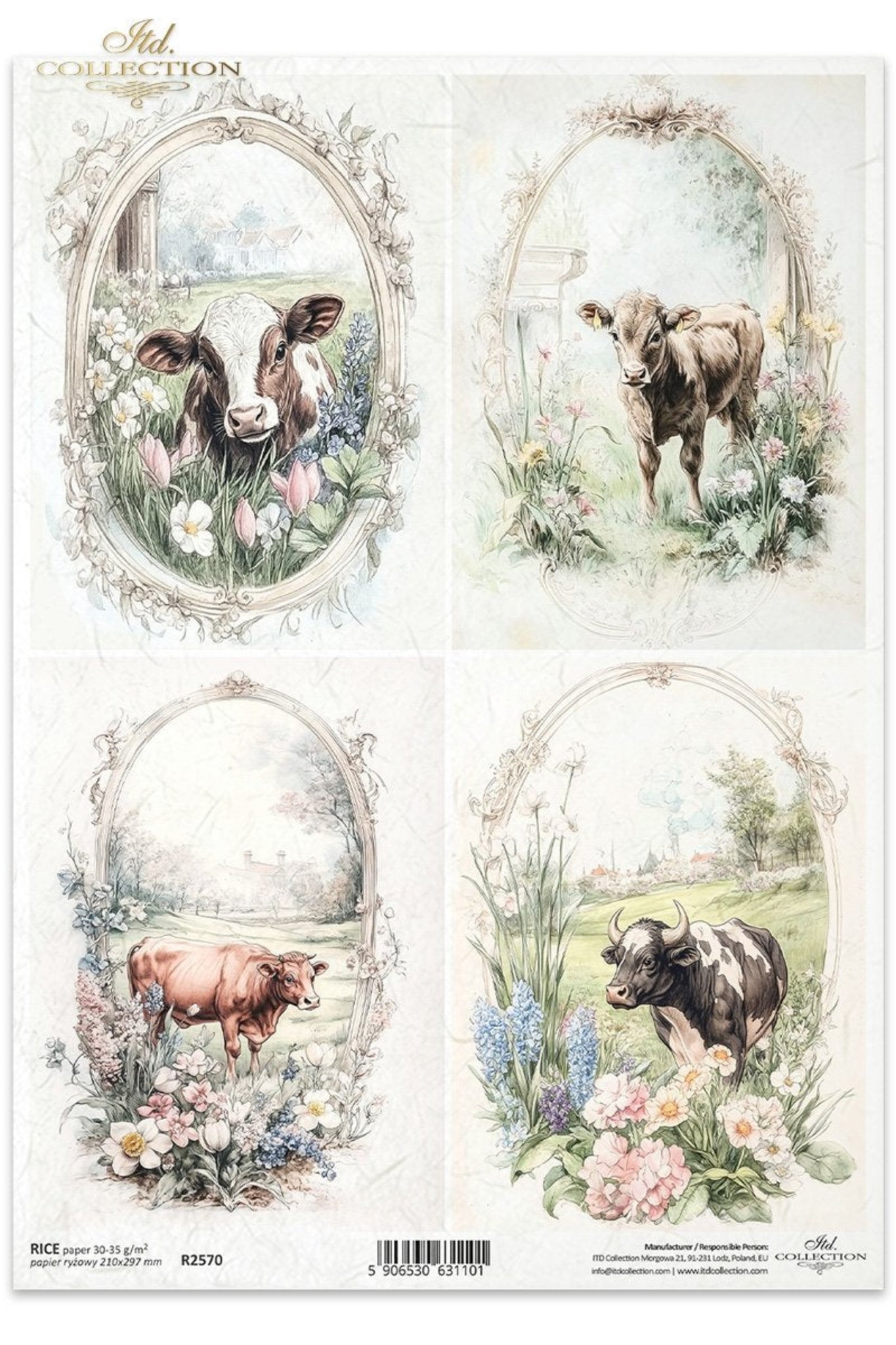 Spring Farm Cows Rice Paper by ITD Collection – My Victorian Heart