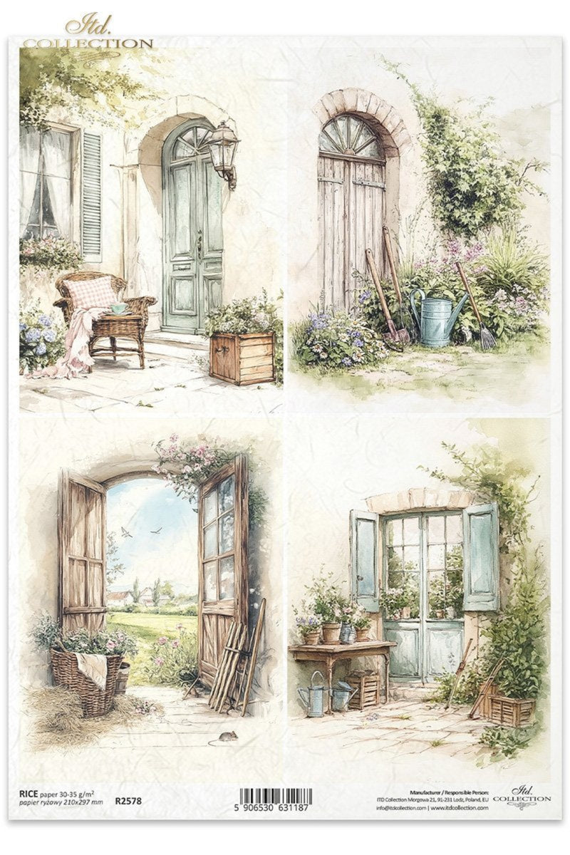 Cottage in the Country Doorways Rice Paper by ITD Collection – My ...