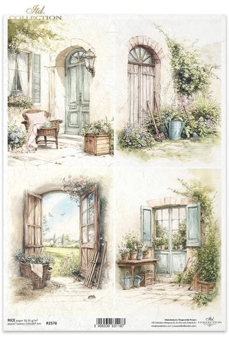 Cottage in the Country Doorways Rice Paper by ITD Collection