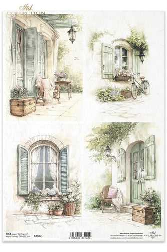 Cottage in the Country Porches Rice Paper by ITD Collection