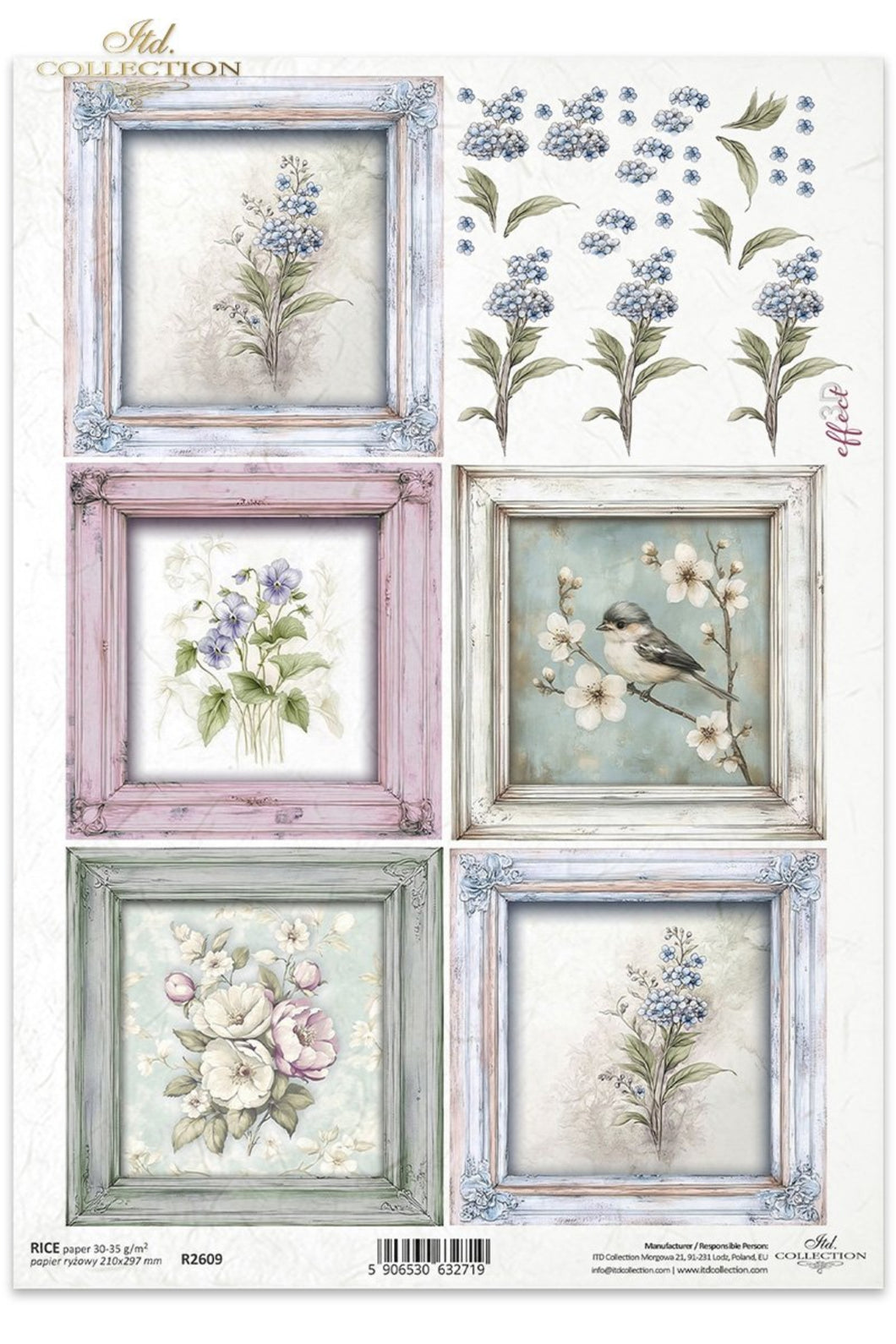 Floral Shabby Chic Framed Florals II Rice Paper by ITD Collection – My ...