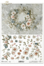 Load image into Gallery viewer, Divine Blush Roses Wreath Rice Paper by ITD Collection